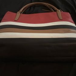 The Large Borough Bag In Bar Stripe Leather