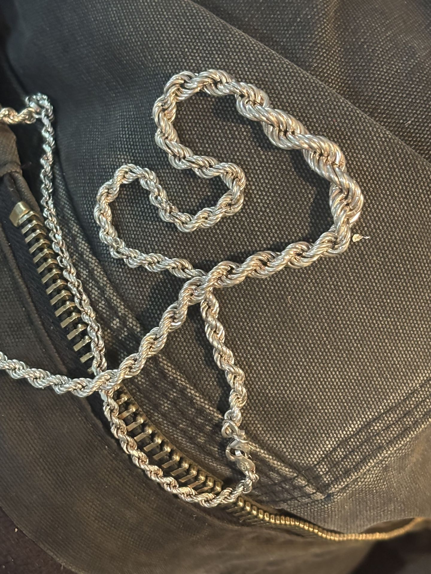Vintage Italian Rope Necklace And Bracelet! 925 Italy All Over
