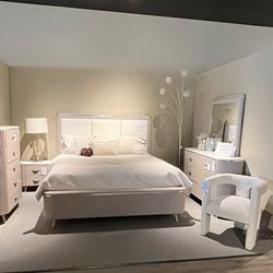 King Bed, Dresser, Mirror And Nightstand 