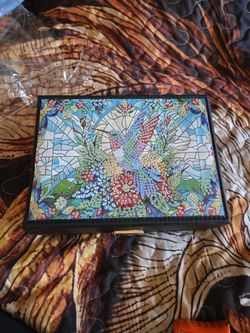 Diamond art hummingbird jewelry box 9 X 3 1/2
