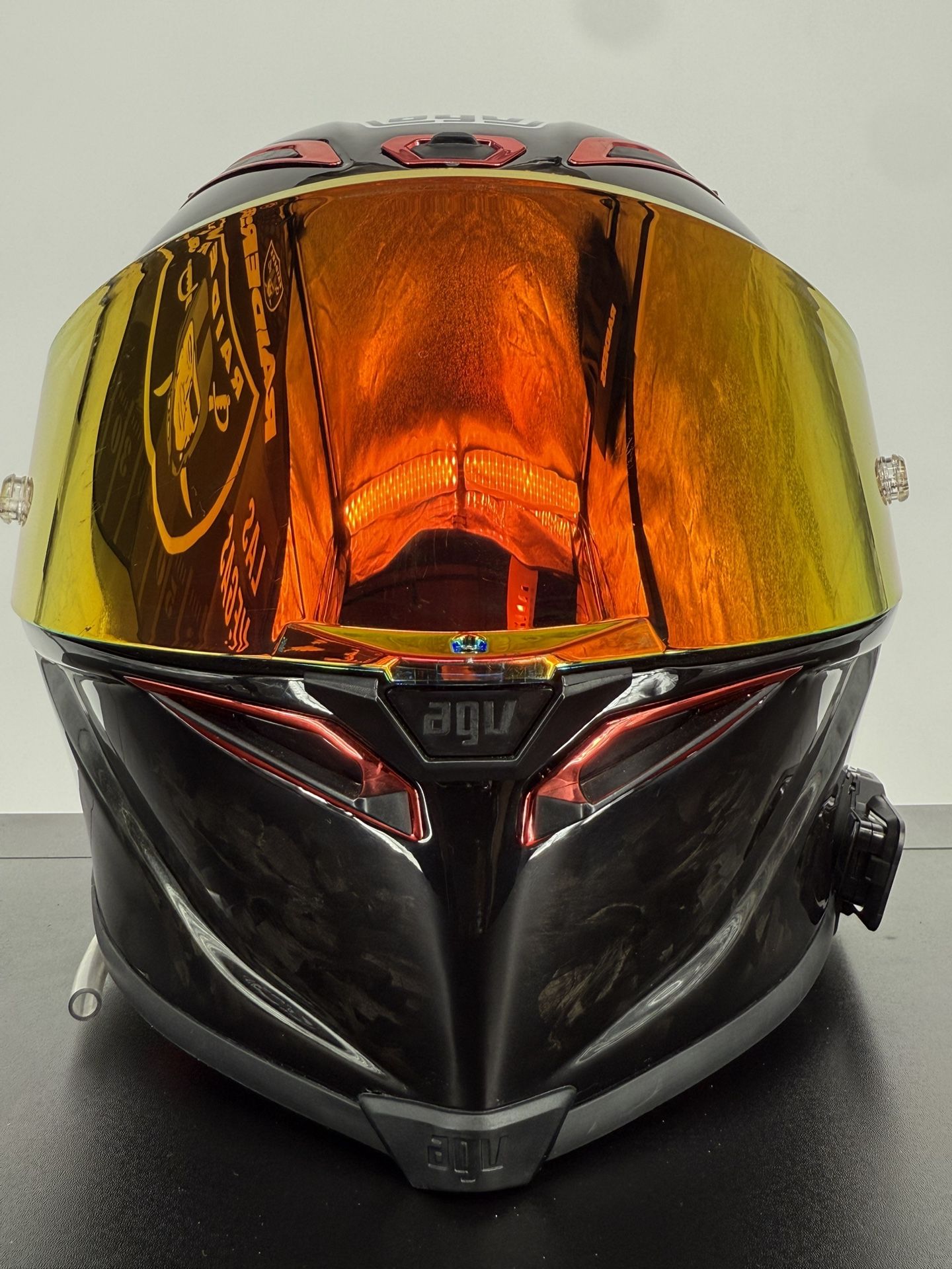 XL Forged Carbon Track Helmet – Red Visor + Clear Spare
