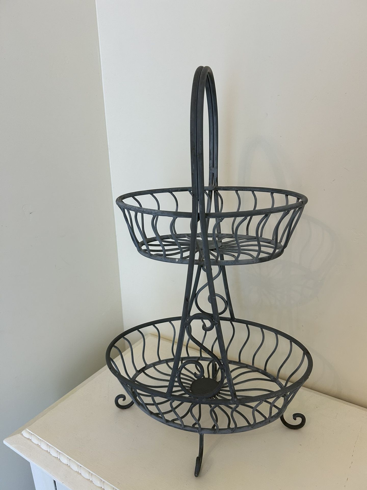 Rustic Two Tier Metal Basket 15.00