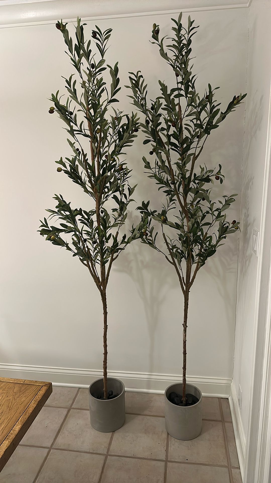 82" Artificial Olive Tree- With Modern pots
