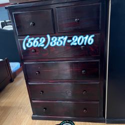Cherry Duplex Jumbo Pinewood Chest Dresser Cajonera Comoda 