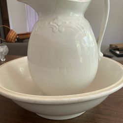 Antique Washing Bowl & Pitcher