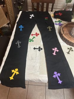 Custom Black (Chrome💙) Jeans