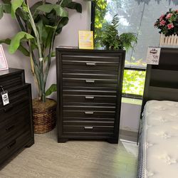 Dark Grey Hi-Chest/ Dresser - Cottage
