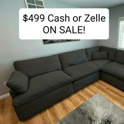 Dark Gray Cloud Modular Sectional Couch Sofa 