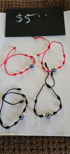 Evil Eye Bracelet blk or red