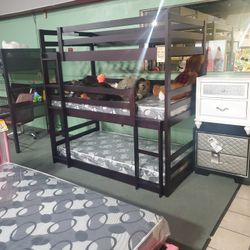 Triple Twin Bunk Bed Frame Only