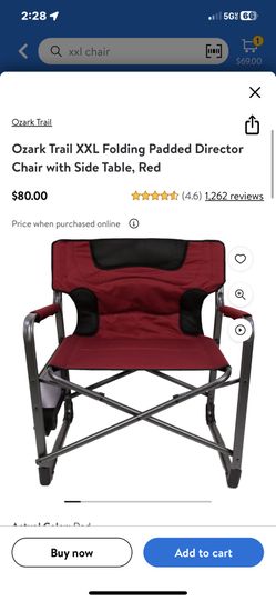 Ozark trail xxl store director chair red