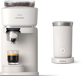 Philips Baristina Espresso Machine+Milk Frother Bundle. Real espresso. Compact coffee machine, portafilter, grinder, Cafe Crema. Dairy & Non-Dairy Mil