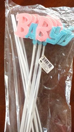 Floral plastic picks for Baby Baby Shower 12pcs