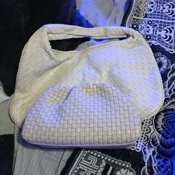 Urban white leather matching purse set