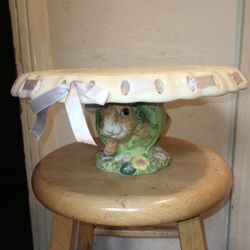Ceramic Bunny Cake Plate