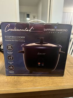 🌟 Continental 12-Cup Rice Cooker - Sapphire Non-Stick Coating - New in Box! 🌟