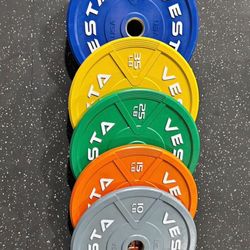 Colored Vesta Bumper Plates Set 260lb 