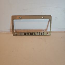 Vintage MERCEDES BENZ SOLID BRASS LICENSE PLATE FRAME