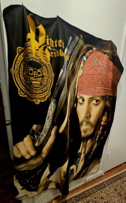 Pirates of the Caribbean Captain Sparrow Throw Blanket