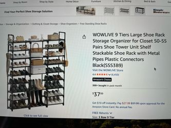 9 tiers 50-55 shoes tower rack storage organizer NEW IN SEALED BOX
