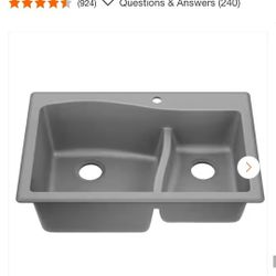 Kraus 33" Dual-Mount, Double Bowl Kitchen Sink 