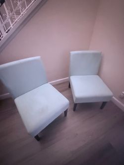 Set of 2 Light Blue Accent Chairs (As Is)