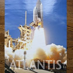 Lot 2 Posters Atlantis Space Shuttle And NASA Earth From The Moon 16 X 20 Posters