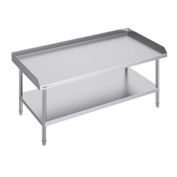 60" x 30" Stainless Steel Prep Work Table with 3 Side Backsplash