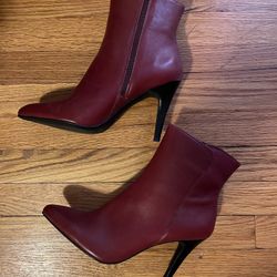 Red Leather Boots. Nine West