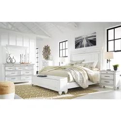 Kanwyn King Panel Bed with Storage with Mirrored Dresser Flash 72-Hour Sale