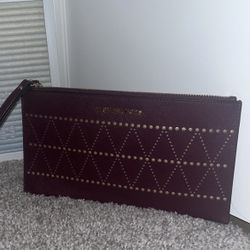 NWOT Michael Kors Burgundy XL Wristlet 