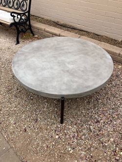 Round concrete coffee table