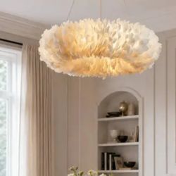 Ceiling Pendant Light, Romantic Feather Ceiling Light Led Traditional Pendant Light Romantic Decorative Droplight Shade