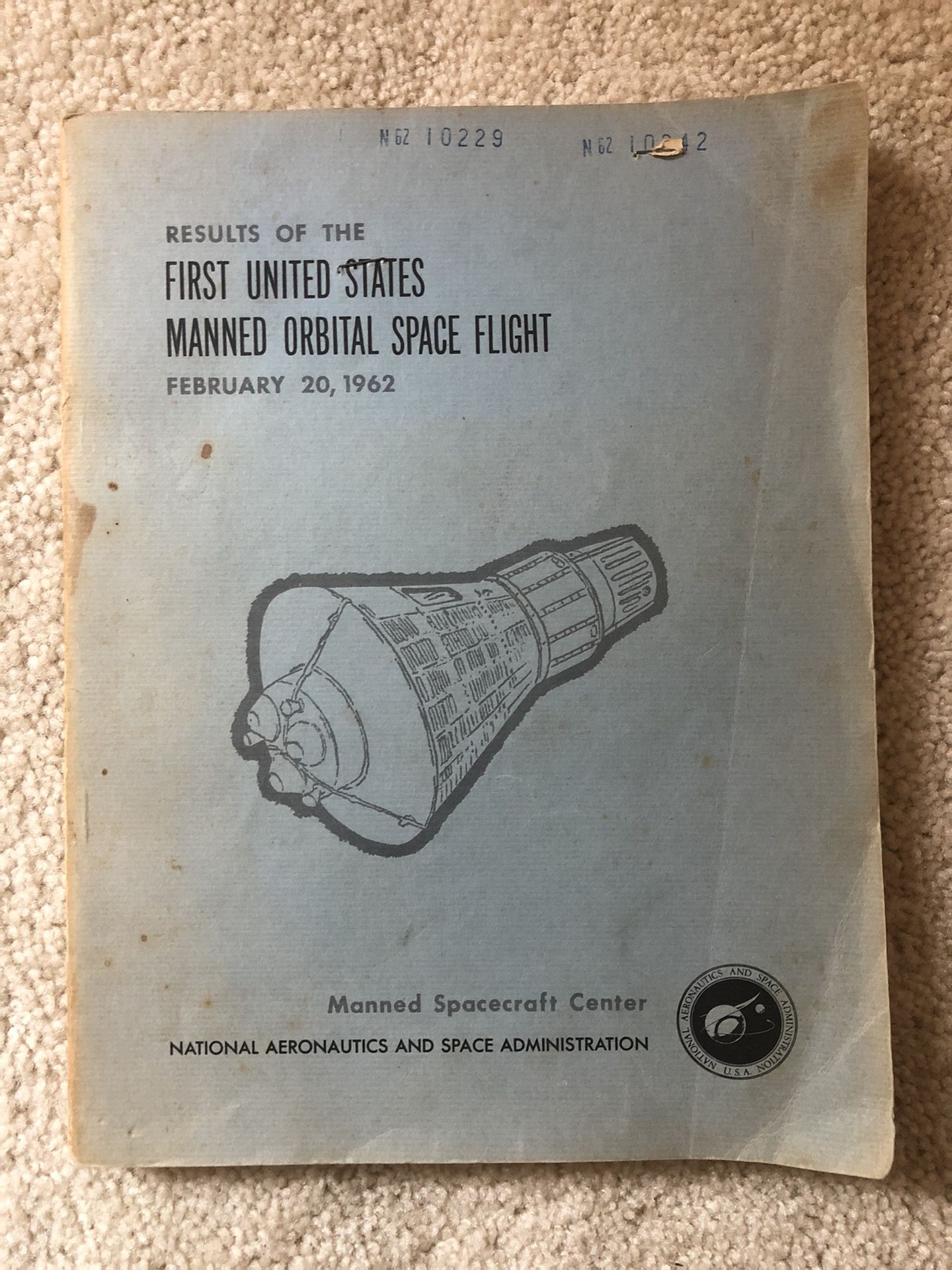 First United States Manned Orbital Space Flight Manual