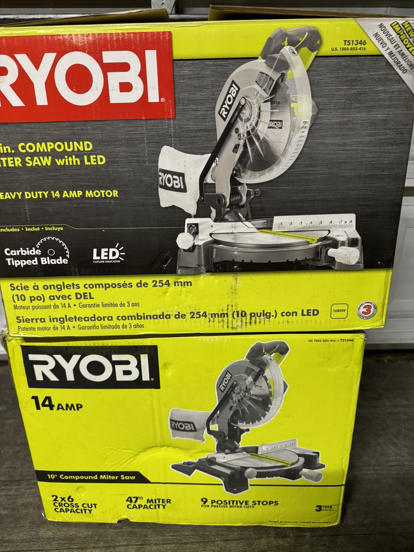 Ryobi 14 Amp Corded 10 in. Compound Miter Saw with LED Cutline Indicator