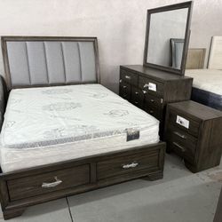 QUEEN 4 PIECE BEDROOM SET & PILLOW TOP MATTRESS