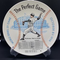 RARE Don Larsen 1956 World Series Perfect Game Plate New York Yankees