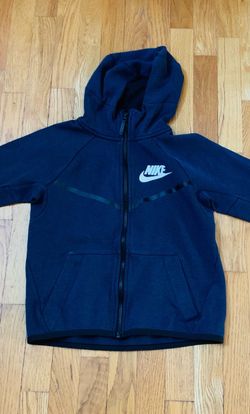 Nike Kids M Tech Fleece Full Zip Hoodie, Navy Blue , Reflective Chevron Accents