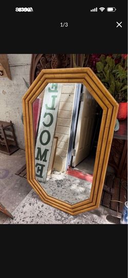Vintage bamboo mirror 45 by 27