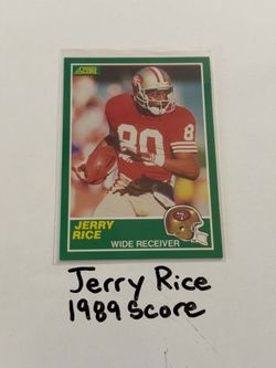 Jerry Rice San Francisco 49ers Hall of Fame WR 1989 Score Card.