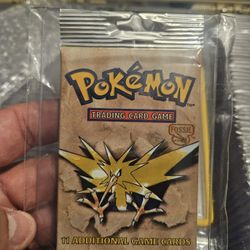 Vintage Fossil Pokémon Long Crimp Booster Pack Zapdos Artwork (Heavy)
