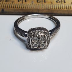 Wedding Vintage 925 Silver Diamond  Eternity Ring Sz 6 Wedding Ring Band 