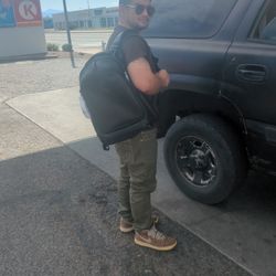 Jordan Black Leather Bat Bag