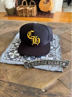 Chrome Hearts Black/Yellow CH embroidered cap