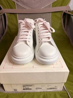 Alexander McQueen Oversized Sneakers White Pink Laces