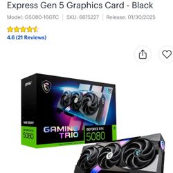 MSI - NVIDIA GeForce RTX 5080 16G GAMING TRIO OC 16GB GDDR7 PCI Express Gen 5 Graphics Card