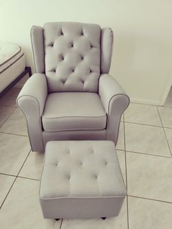 Armchair with ottoman