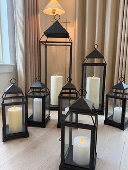 Pottery Barn Malta Lantern Collection – Full Set, Black
