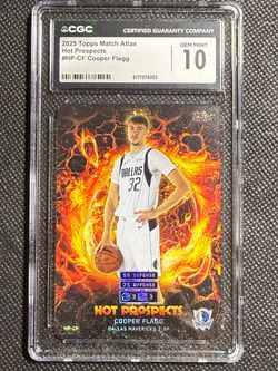 2025-26 Topps Match Attax Cooper Flagg RC Rookie Hot Prospects CGC 10 GEM MINT