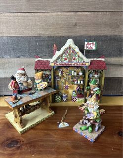 Jim Shore Santa's Elves Workshop Set Of 4 Heartwood Creek #(contact info removed) Rare In box